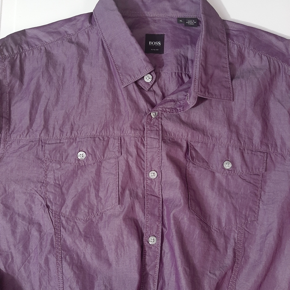 Boss by hugo boss purple long  sleeve slim fit